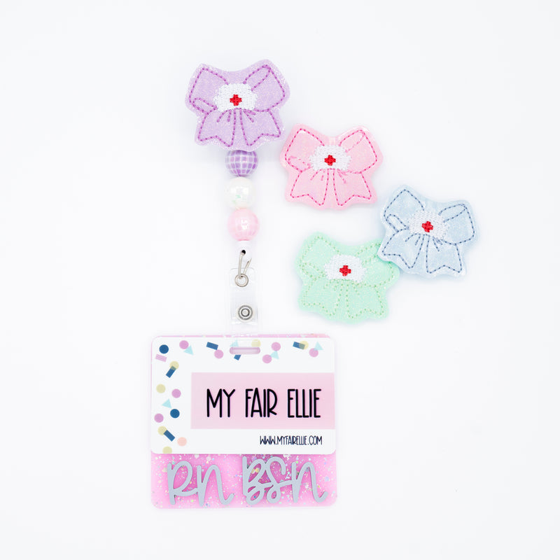 Pastel Bow with Nurse Hat // Badge Buddy