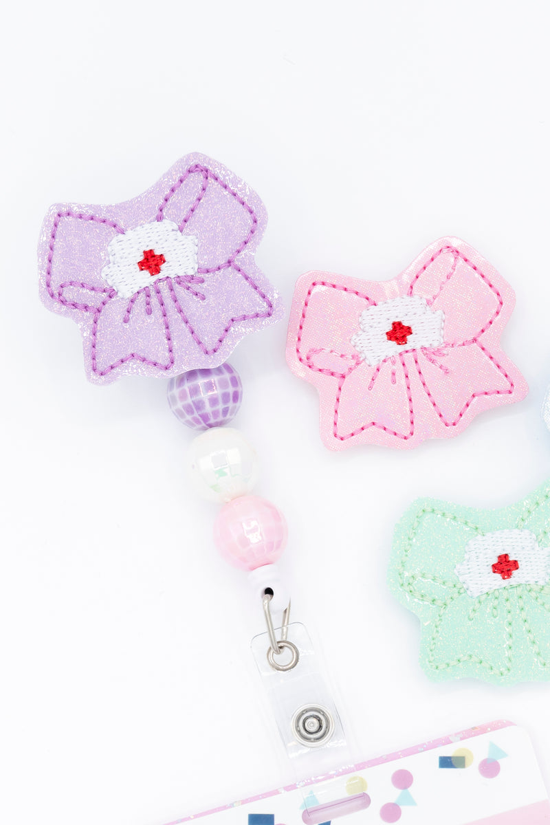 Pastel Bow with Nurse Hat // Badge Buddy