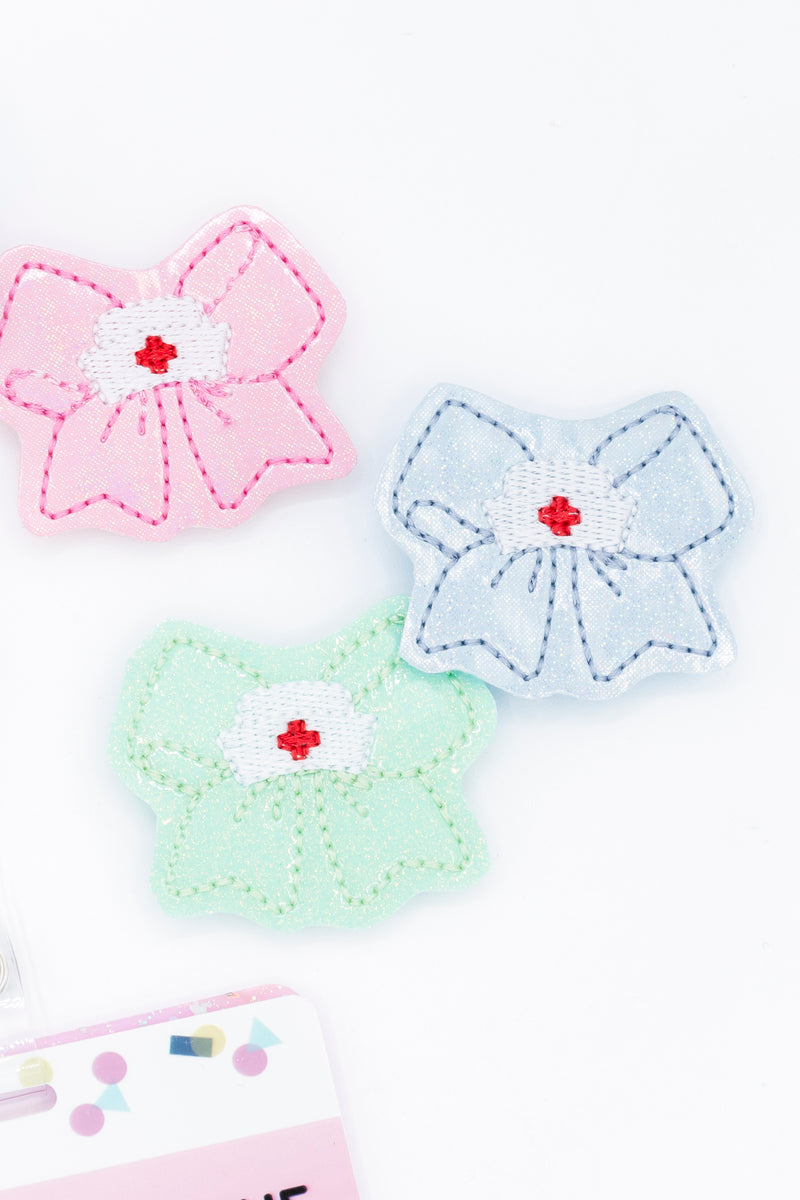 Pastel Bow with Nurse Hat // Badge Buddy
