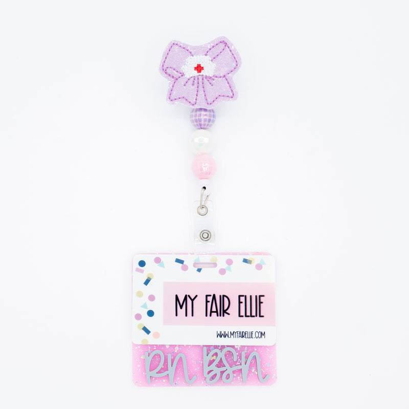 Pastel Bow with Nurse Hat // Badge Buddy