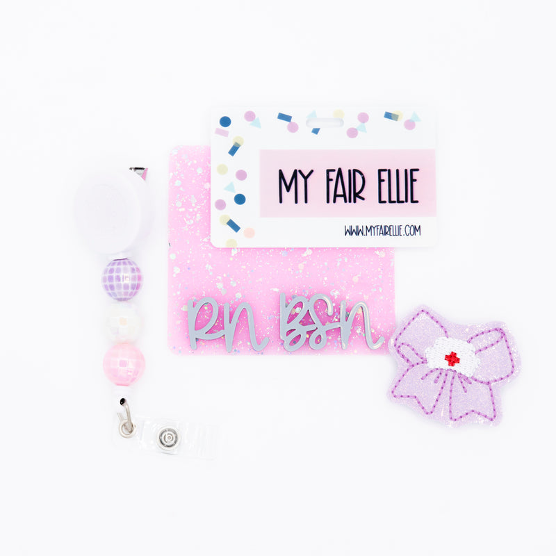 Pastel Bow with Nurse Hat // Badge Buddy