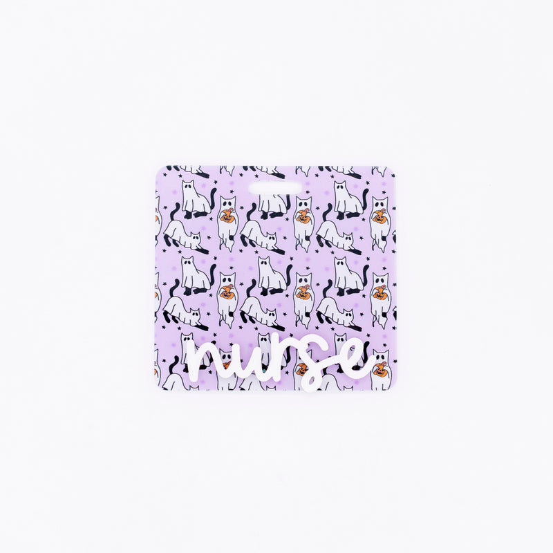 Halloween Ghost Cats Backer with White Cake Pop Font  // 2-4 Week Turnaround Time
