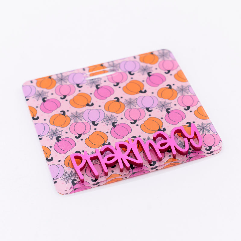 Pink Pumpkin Backer with Magenta Metallic Karoline Font  // 2-4 Week Turnaround Time
