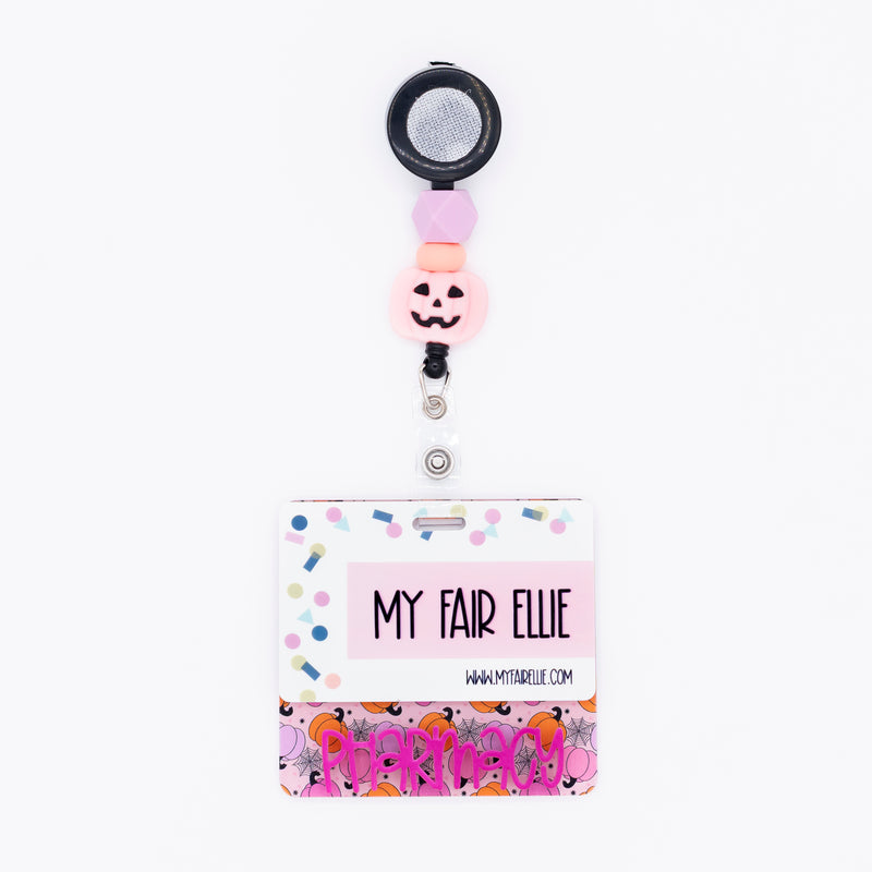 Pink Pumpkin Backer with Magenta Metallic Karoline Font  // 2-4 Week Turnaround Time