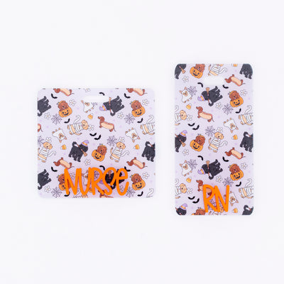 Halloween Dogs Backer with Orange Metallic Karoline Font  // 2-4 Week Turnaround Time
