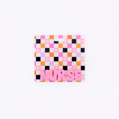 Colorful Checkered Backer with Bubblegum Cool Vibes Font  // 2-4 Week Turnaround Time