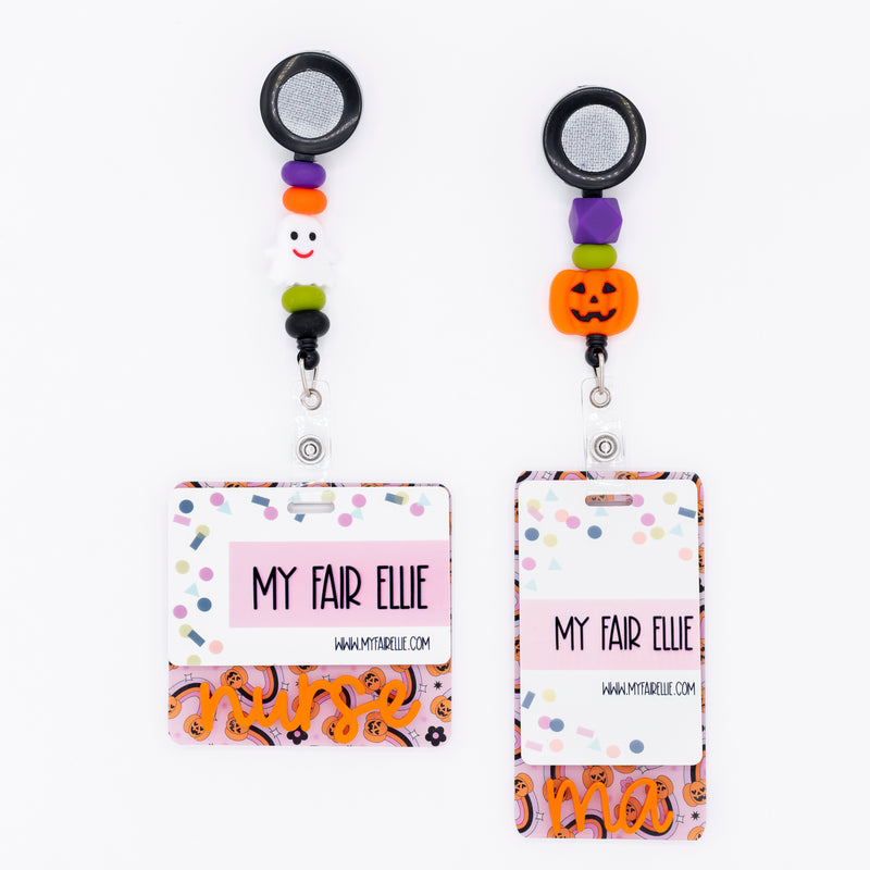 Halloween Rainbows Backer with Orange Metallic Cake Pop Font  // 2-4 Week Turnaround Time