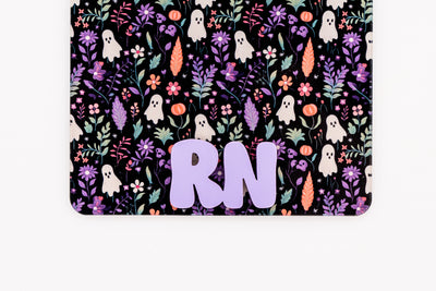 Floral Ghosts with Cool Vibes Lilac Text // Badge Backer // 2-4 Week Turnaround Time