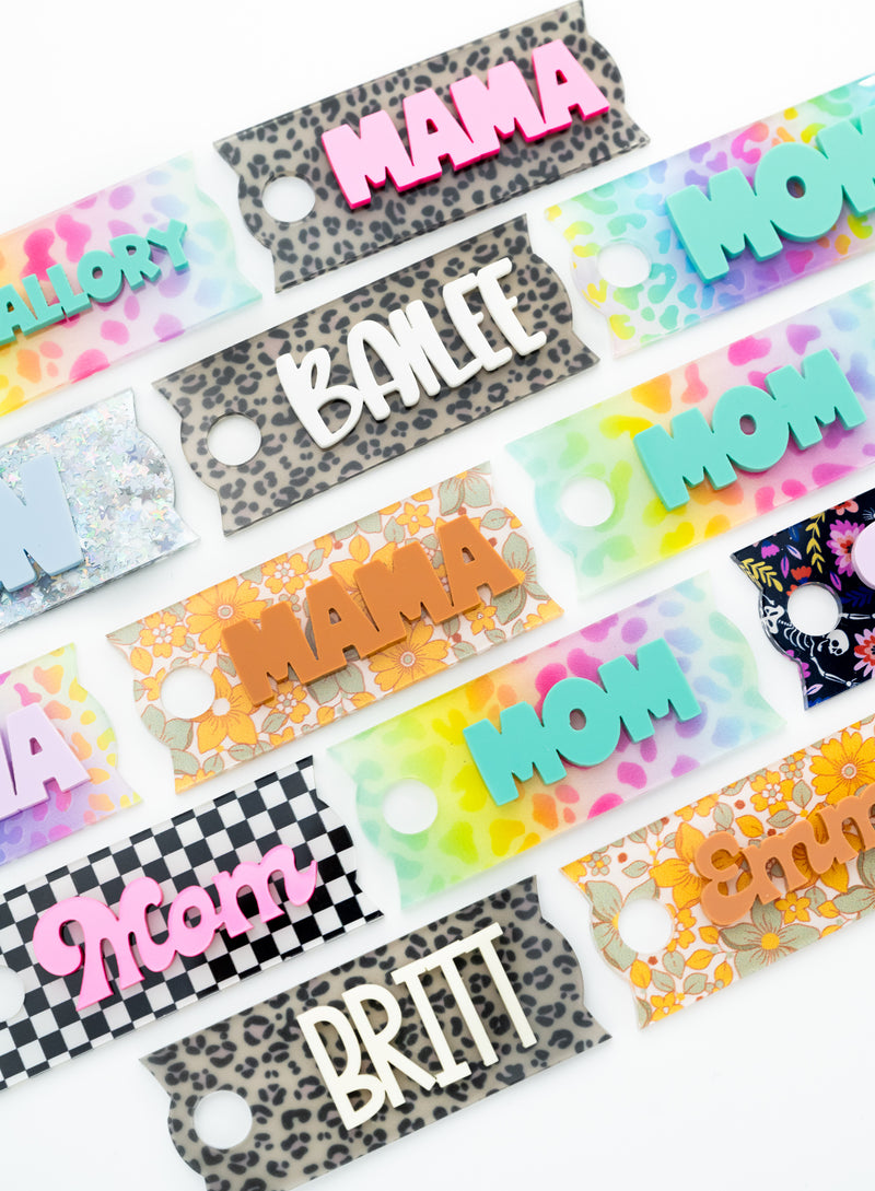  Personalized Stanley Tumbler Name Plates - Colorful