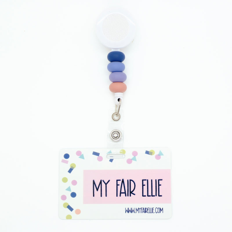 Sunrise Skinny Navy/Slate/Periwinkle/Mauve Bead Reel ONLY! // White Badge Reel Base