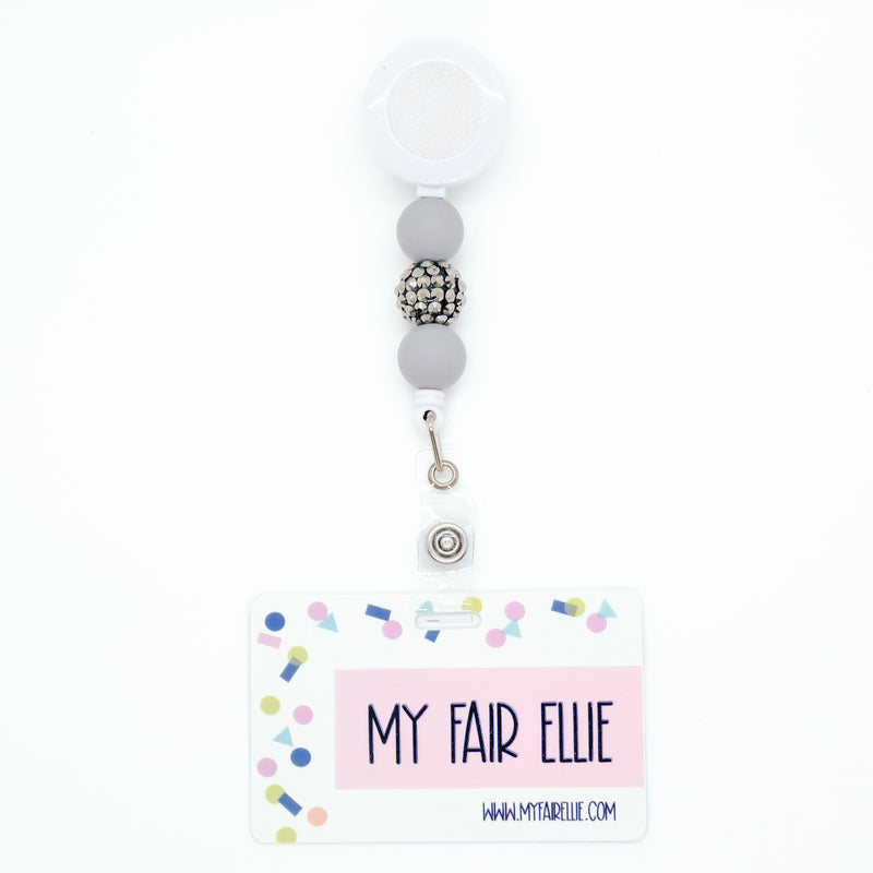 Gray Glitz Bead Reel ONLY! // White Badge Reel Base