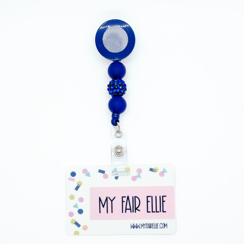 Navy Glitz Bead Reel ONLY! // Navy Badge Reel Base