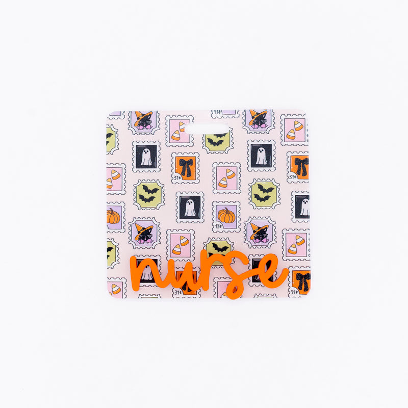 Halloween Stamps Backer with Orange Metallic Cake Pop Font  // 2-4 Week Turnaround Time