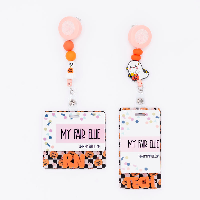 Jack O Lantern Checkered Backer with Orange Matte Cool Vibes Font  // 2-4 Week Turnaround Time