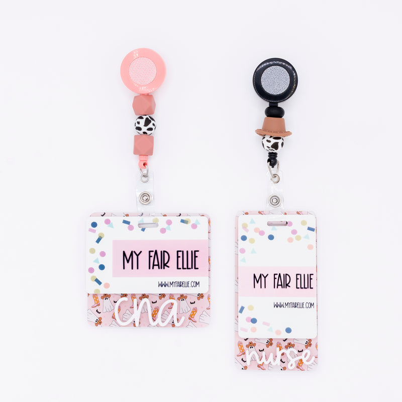 Pink Cowgirl Ghosts Backer with White Cake Pop Font  // 2-4 Week Turnaround Time