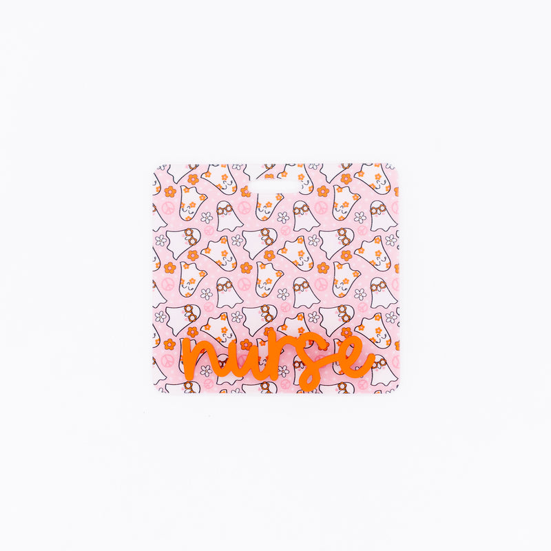 Groovy Ghosts Backer with Orange Metallic Cake Pop Font  // 2-4 Week Turnaround Time
