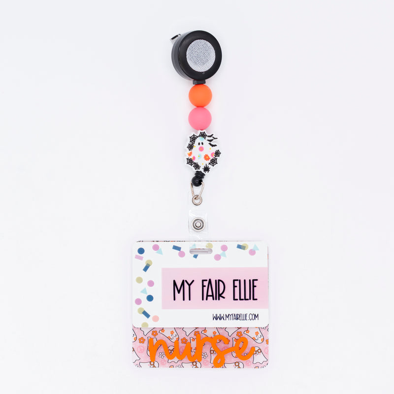 Groovy Ghosts Backer with Orange Metallic Cake Pop Font  // 2-4 Week Turnaround Time