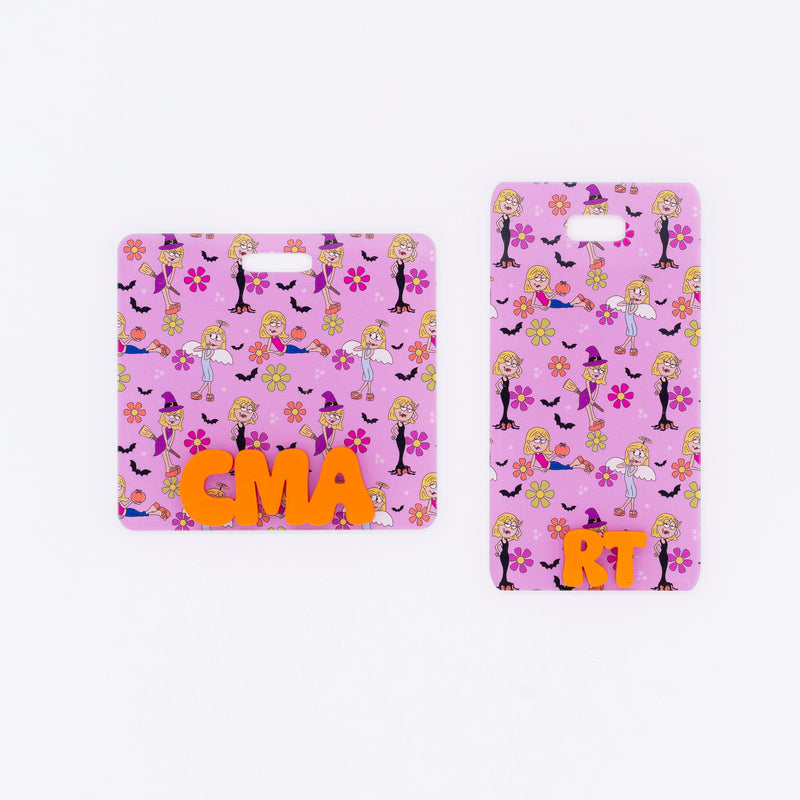 Lizzie Girl Halloween Backer with Orange Metallic Cool Vibes Font  // 2-4 Week Turnaround Time