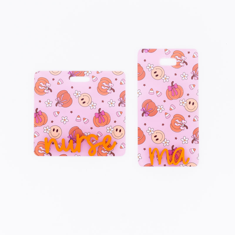 Coquette Groovy Halloween Backer with Orange Metallic Cake Pop Font  // 2-4 Week Turnaround Time