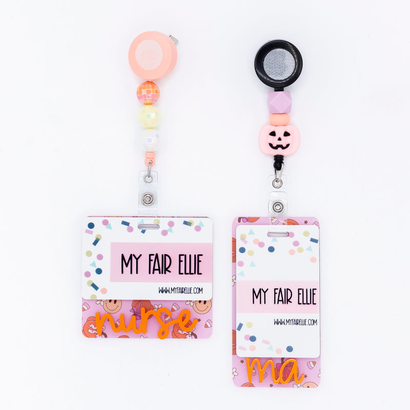 Coquette Groovy Halloween Backer with Orange Metallic Cake Pop Font  // 2-4 Week Turnaround Time
