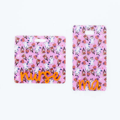 Blue Dog Sisters Halloween Backer with Orange Metallic Cake Pop Font // 2-4 Week Turnaround Time