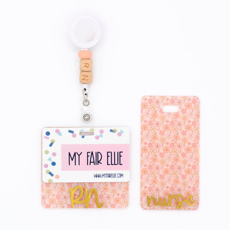 Dainty Floral Backer with Gold Cake Pop Font  // 2-4 Week Turnaround Time
