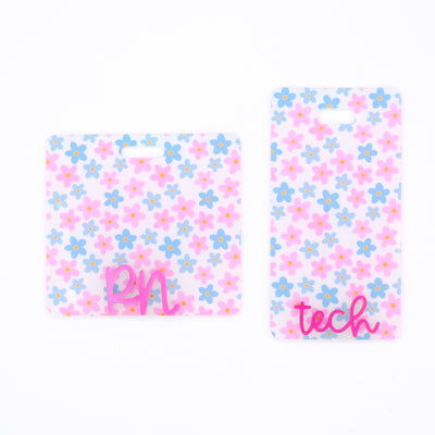 Spring Floral Backer with Magenta Metallic Cake Pop Font  // 2-4 Week Turnaround Time
