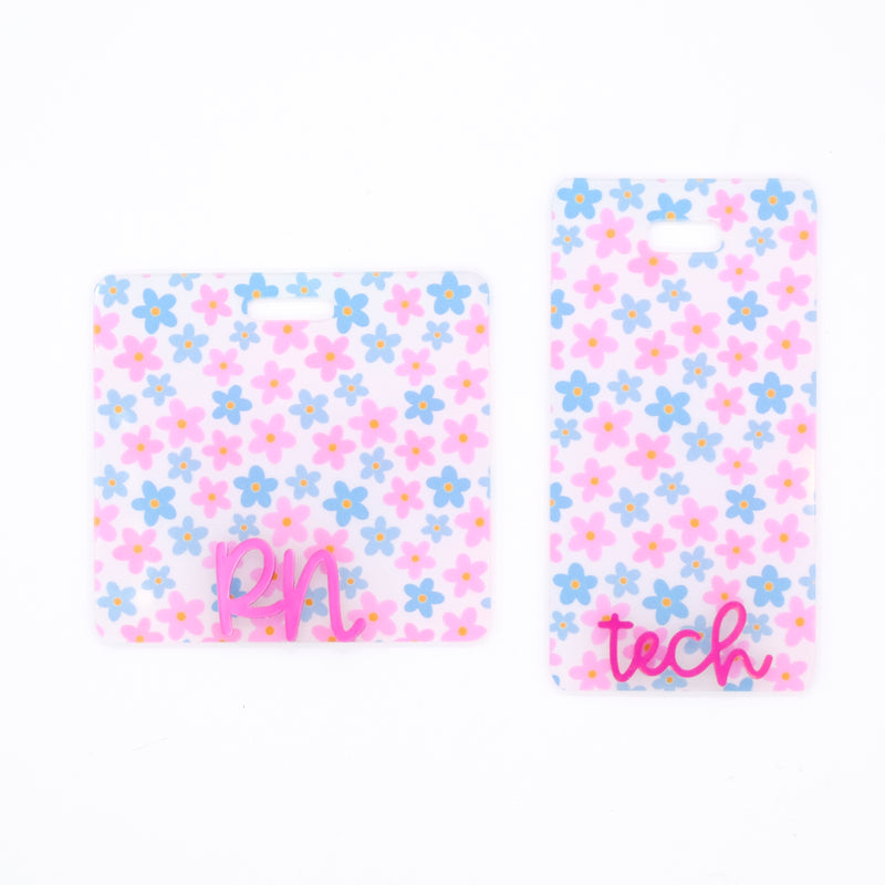 Spring Floral Backer with Magenta Metallic Cake Pop Font  // 2-4 Week Turnaround Time