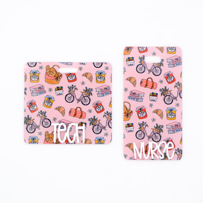 Spring Picnic Backer with White Karoline Font  // 2-4 Week Turnaround Time