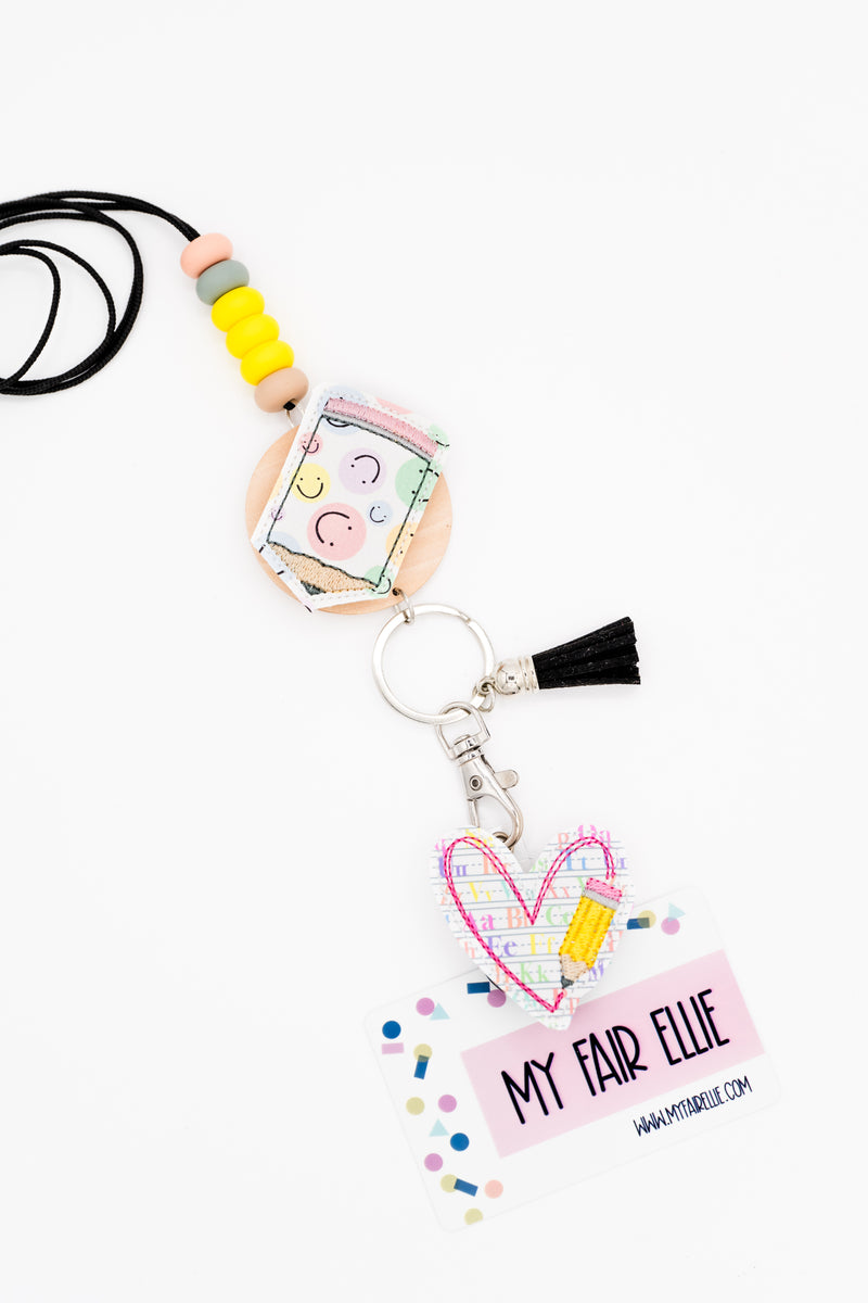 ABC Pencil Heart // Smile Face Pencil // Badge Buddy