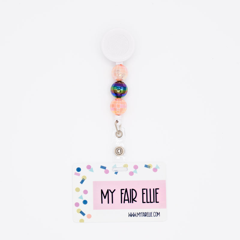 Peach/Dark/Peach Disco Bead Reel ONLY! // White Badge Reel Base