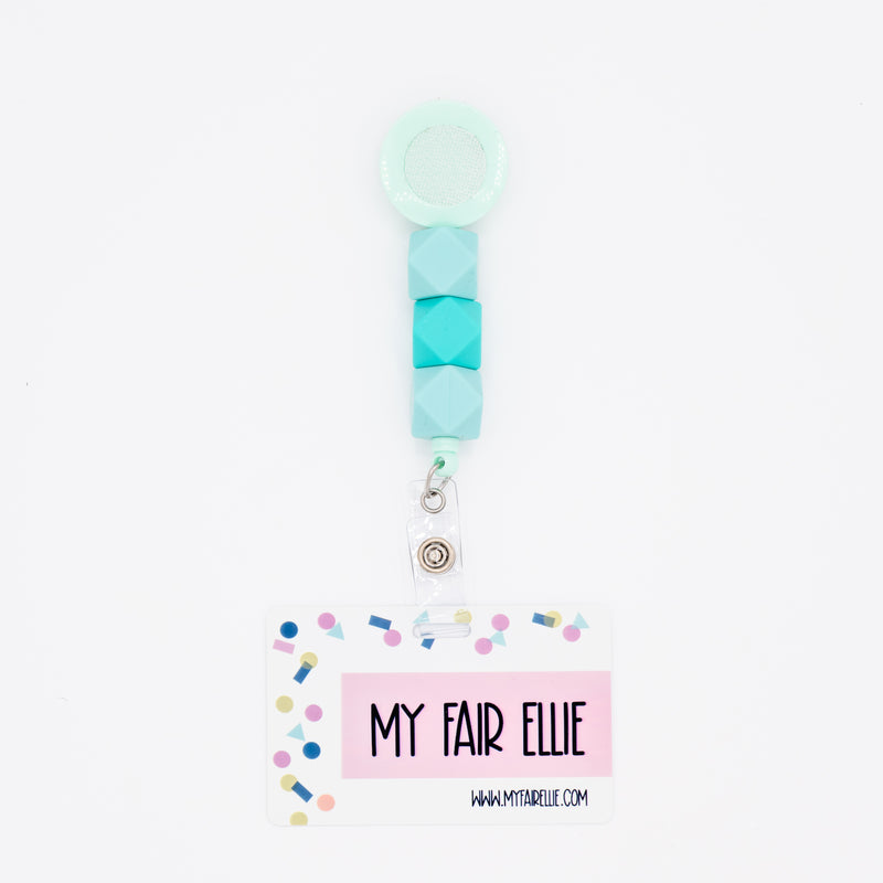 Ombre Mint Silicone Bead Reel ONLY! // Mint Badge Reel Base