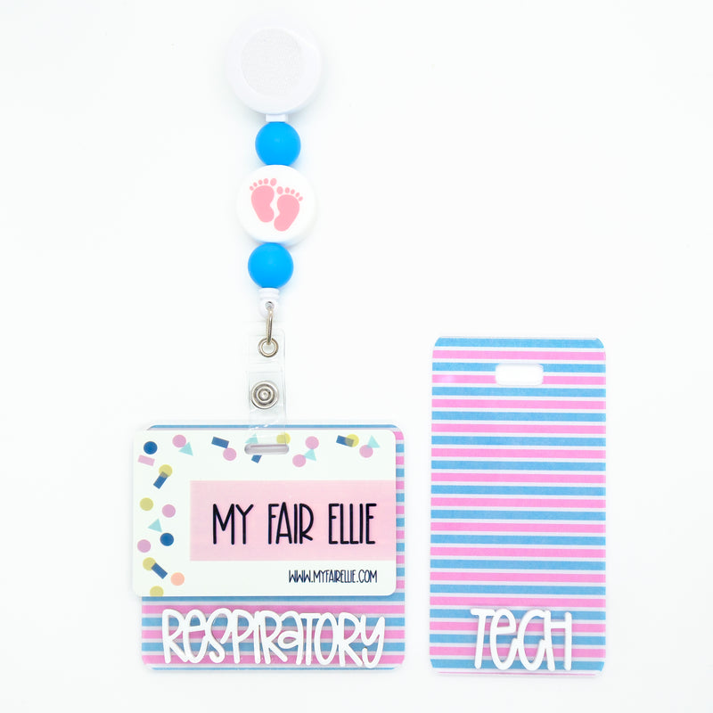 Baby Stripes Backer with White Karoline Font  // 2-4 Week Turnaround Time