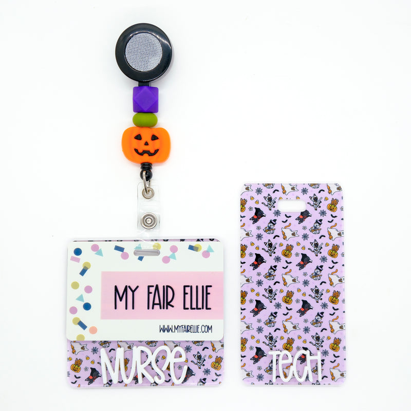 Happy Meoloween Backer with White Karoline Font  // 2-4 Week Turnaround Time