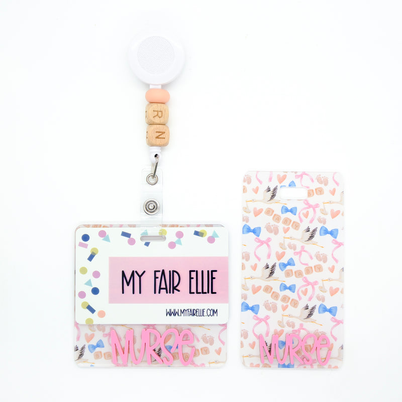 Bows & Blocks Baby Backer with Bubblegum Karoline Font  // 2-4 Week Turnaround Time