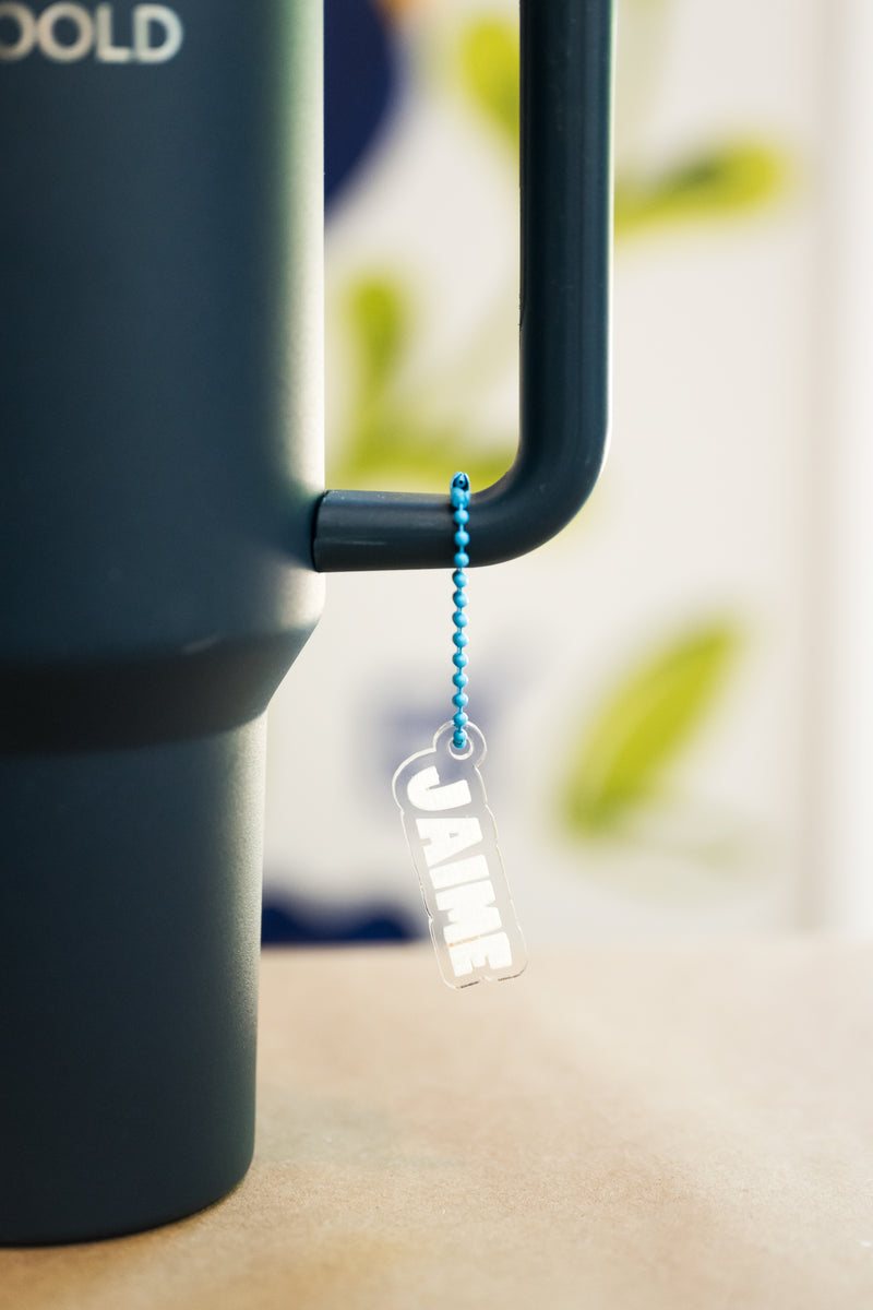 Customizable Acrylic Mini Name Keychain // Water Bottle Name Tag