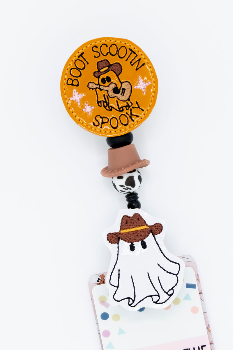 Boot Scootin Spooky + Cowboy Ghost Badge Reel Set // As Seen on Social Media
