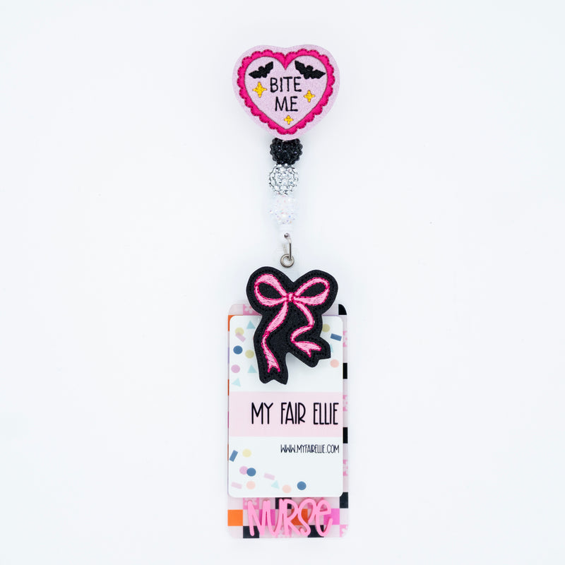 Bite Me + Pink Coquette Bow // Halloween // Spooky Season