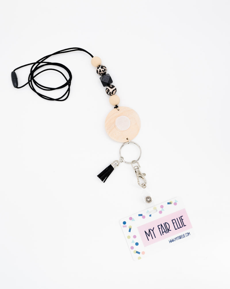 Animal Print Silicone Bead Lanyard // Badge Buddy Base