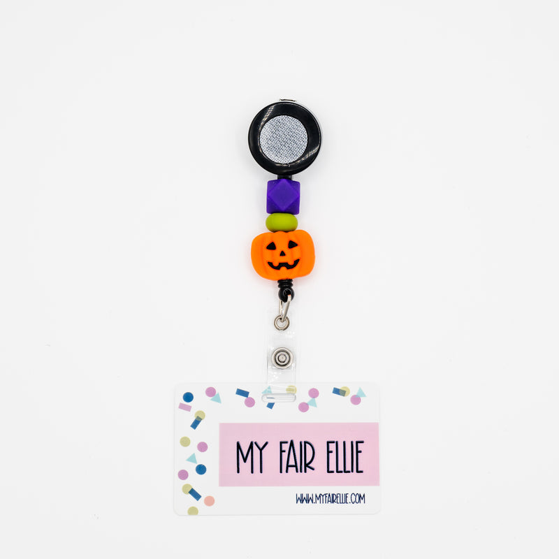 Purple Geo/Skinny Lime/Orange Pumpkin Silicone Bead Reel ONLY! // Black Badge Reel Base