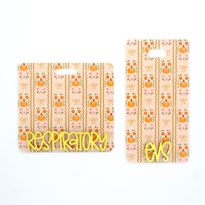 Girly Fall Stripes Backer with Gold Metallic Karoline Text // 2-4 Week Turnaround Time