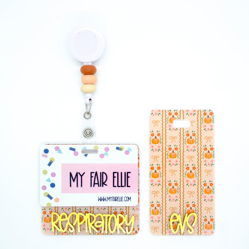 Girly Fall Stripes Backer with Gold Metallic Karoline Text // 2-4 Week Turnaround Time