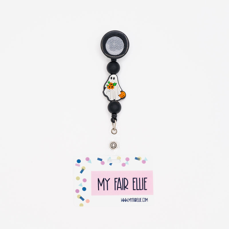 Black Round/Ghost with Flowers/Black Round Silicone Bead Reel ONLY! // Black Badge Reel Base