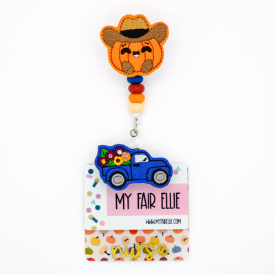 Cowboy Pumpkin // Truck with Flowers // Fall
