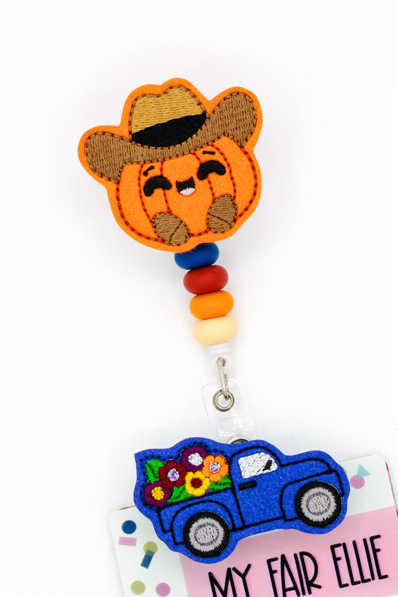 Cowboy Pumpkin // Truck with Flowers // Fall