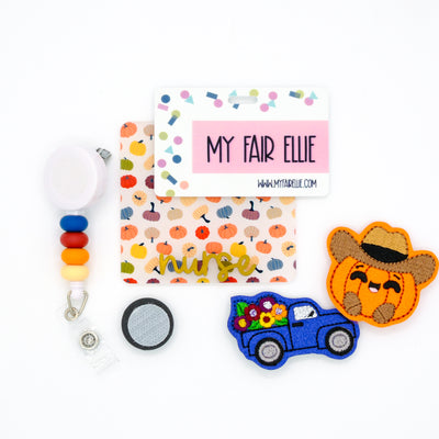 Cowboy Pumpkin // Truck with Flowers // Fall