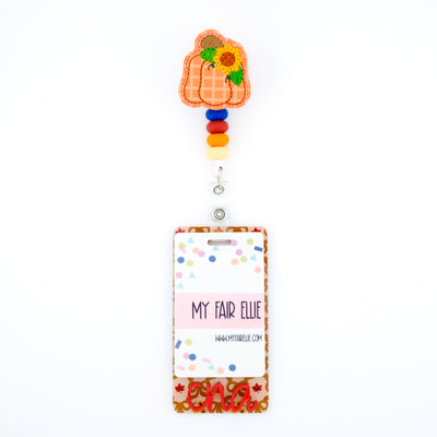 Orange Plaid Print Sunflower Pumpkin // Fall