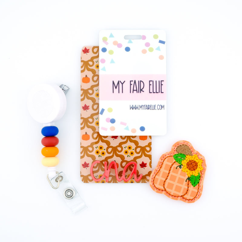 Orange Plaid Print Sunflower Pumpkin // Fall