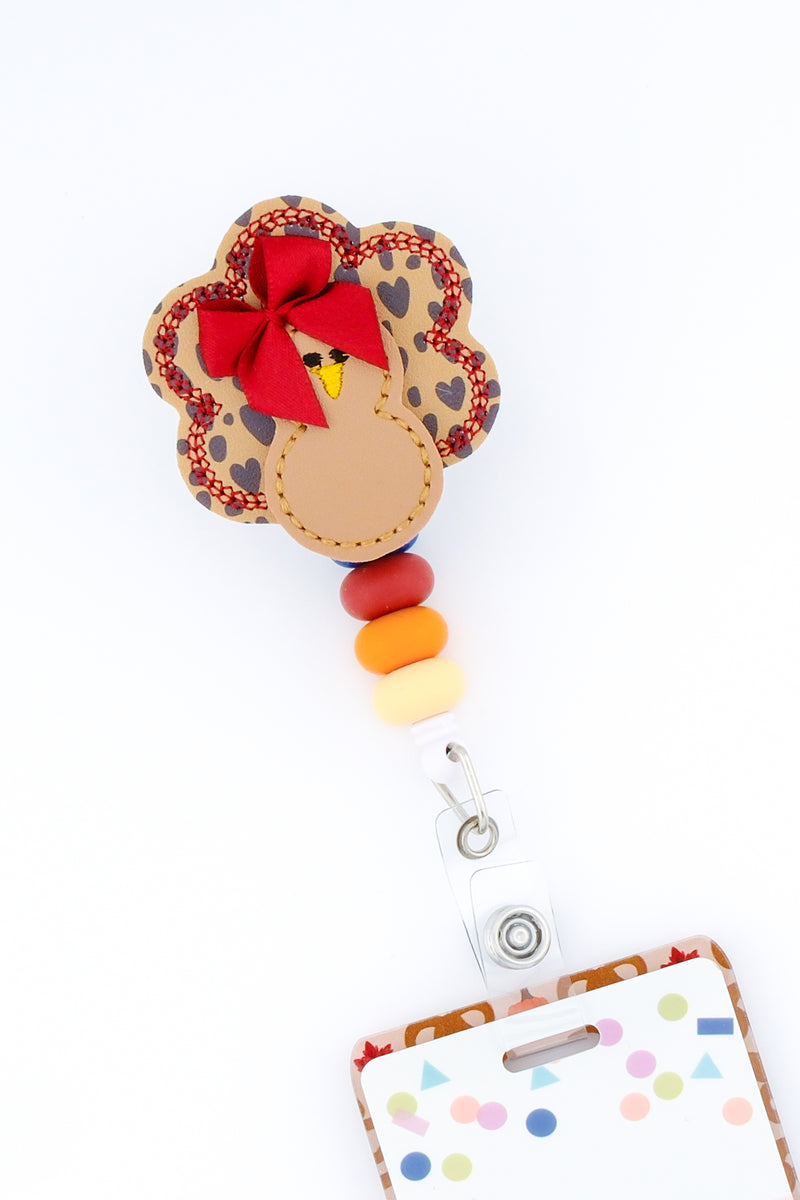 Stacked Heart Leopard Turkey with Bow // Fall