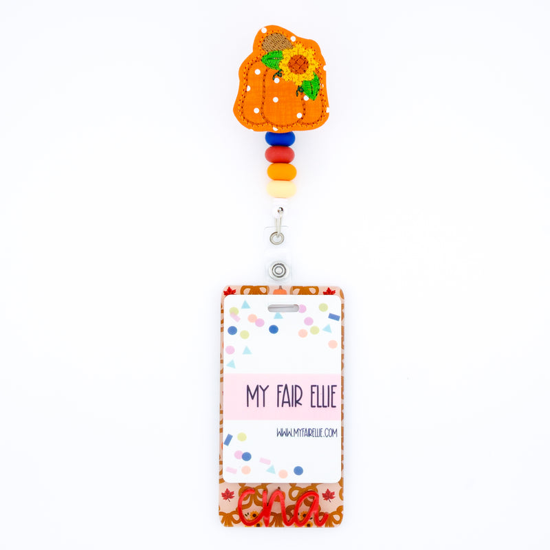 Polka Dot Print Sunflower Pumpkin // Fall